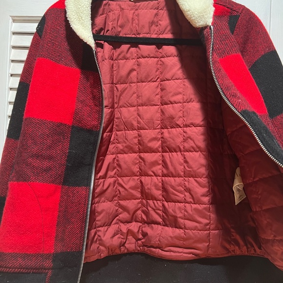 Woolrich Red and Black Bomber Jacket - Picture 3 of 3